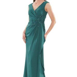 NWT Marsoni by Colors MV1148 Faille Evening Gown Green Size 10